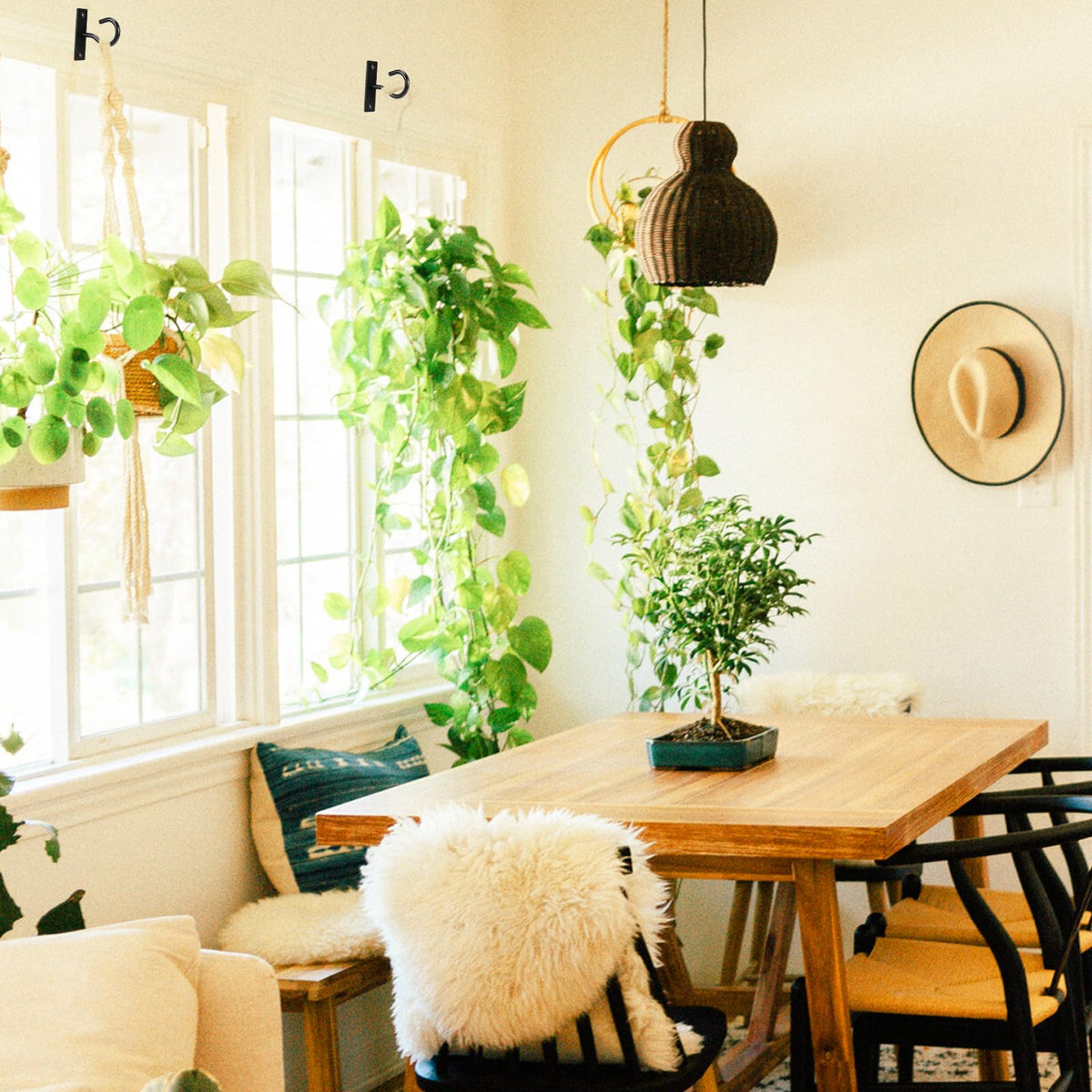 AndDock 6Pack decorative hooks for patio decor and planters.