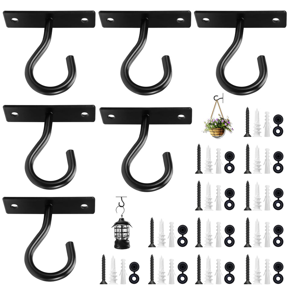 AndDock 6Pack ceiling hooks for plant hangers, sturdy indoor outdoor display option.