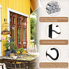 AndDock ceiling hooks hanging planters on a porch