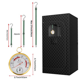 Andelov hygrometer dial display offers clear humidity readings for comfortable steam sessions.