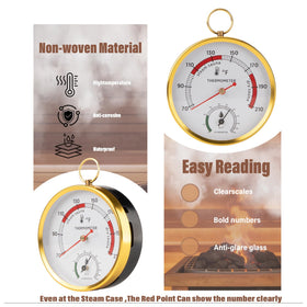 Andelov hygrometer-dial shows humidity range 0-100% for cabin moisture awareness.
