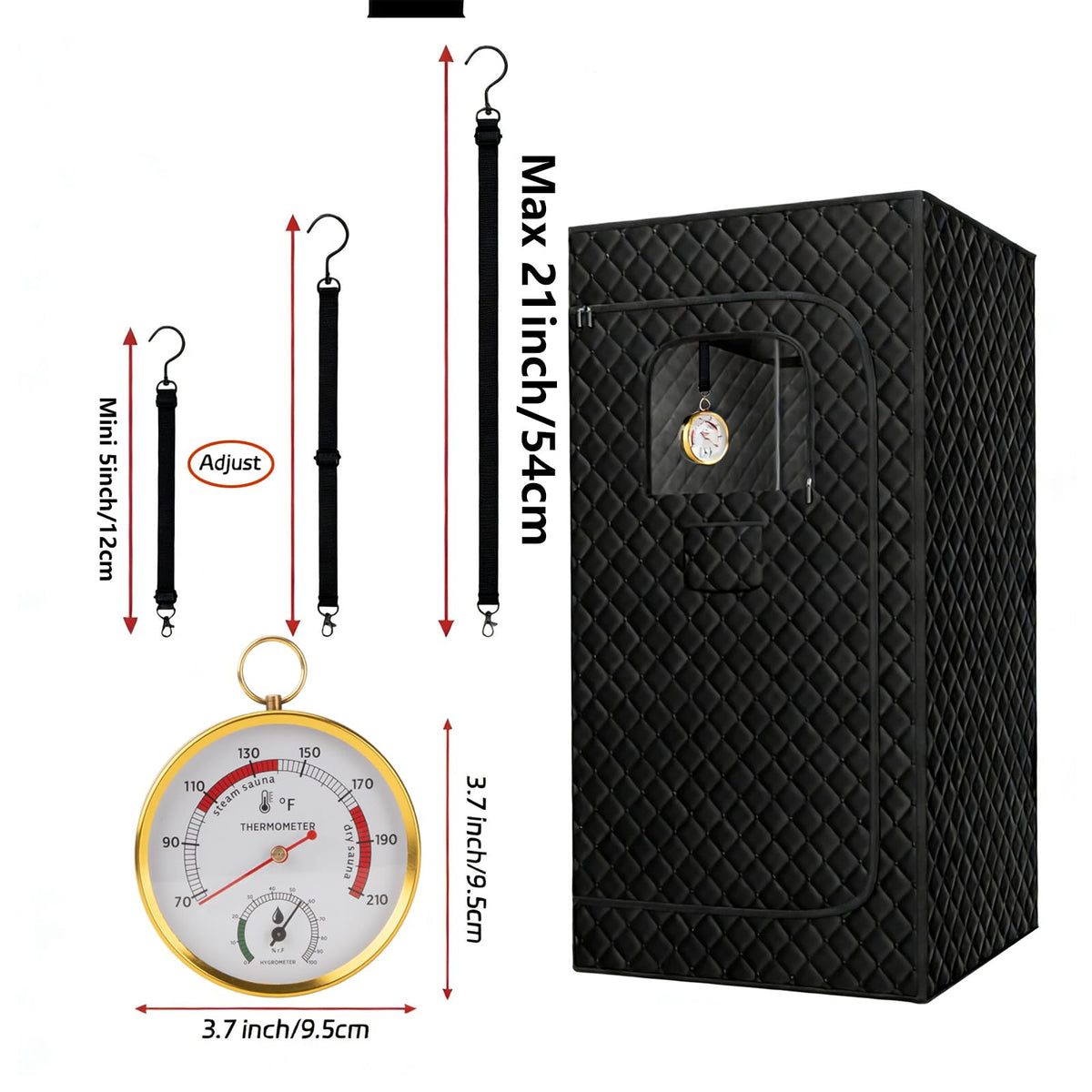 Andelov sauna thermometer wall mount provides fixed, easy visibility in traditional or infrared saunas.