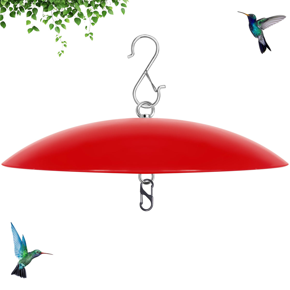 Andergi 13inch hummingbird feeder dome guard shields feeding station from rain and leaves.