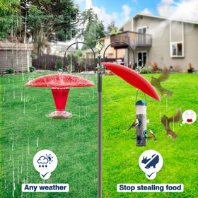 Andergi bright red dome guard adds visibility and charm to feeders.