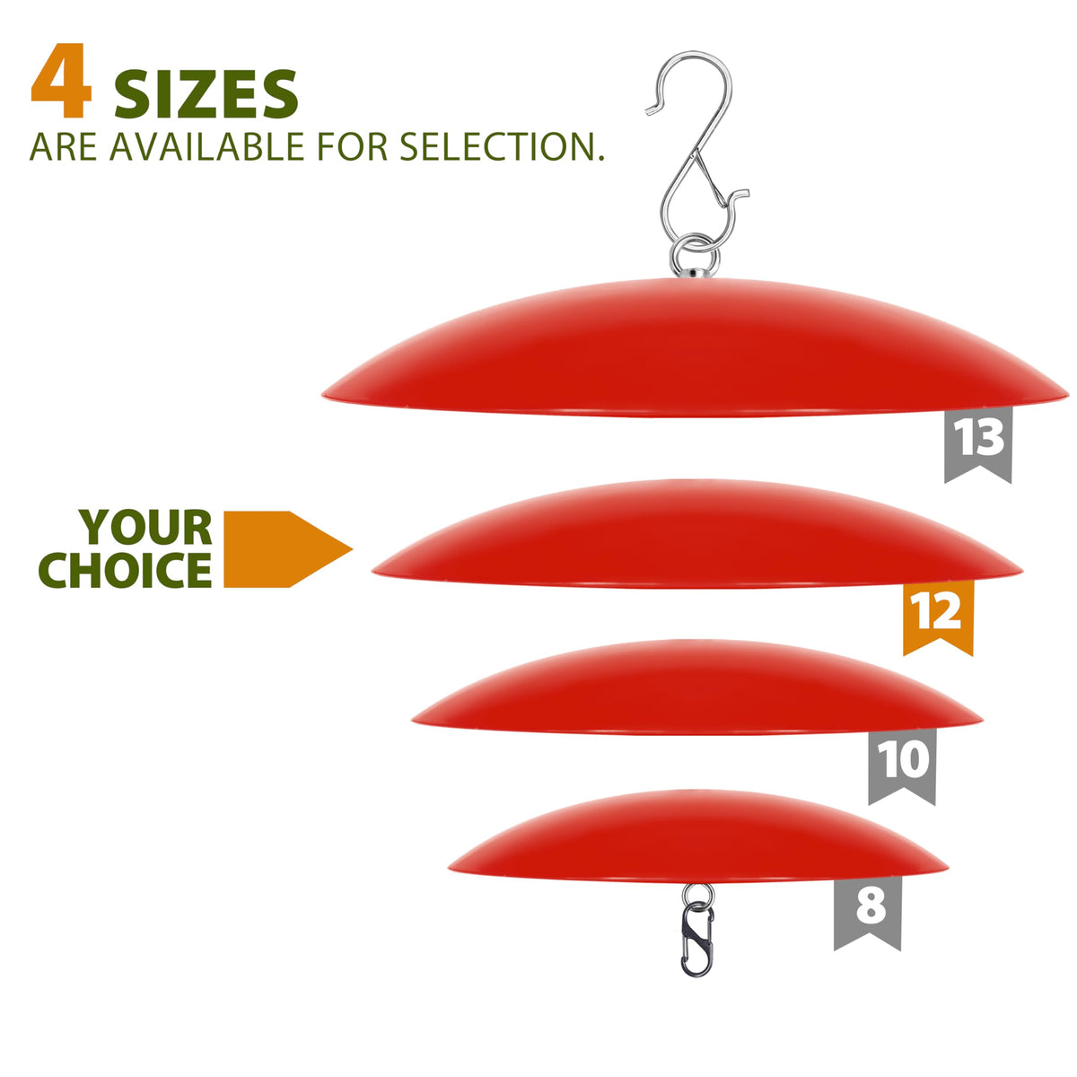 andergi hummingbird feeder dome cover durable PP red ideal for outdoor use.
