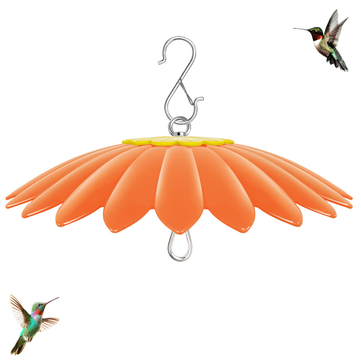 andergi hummingbird feeder shade dome orange protects nectar from sun and rain
