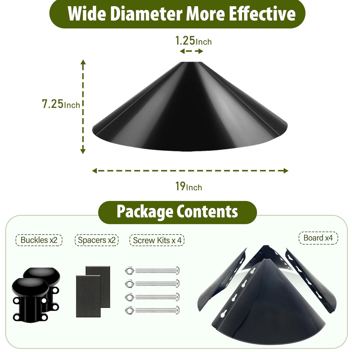Andergi Squirrel Baffle black color highlighting weatherproof finish