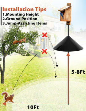 Andergi Squirrel Baffle on pole assembly for easy setup