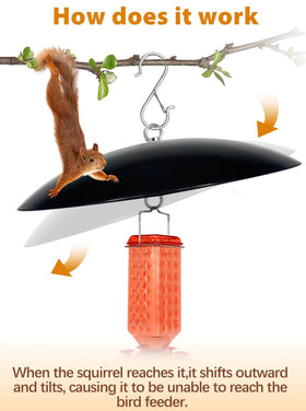 Andergi squirrel-deterrent umbrella helps protect birdseed from raiding paws.