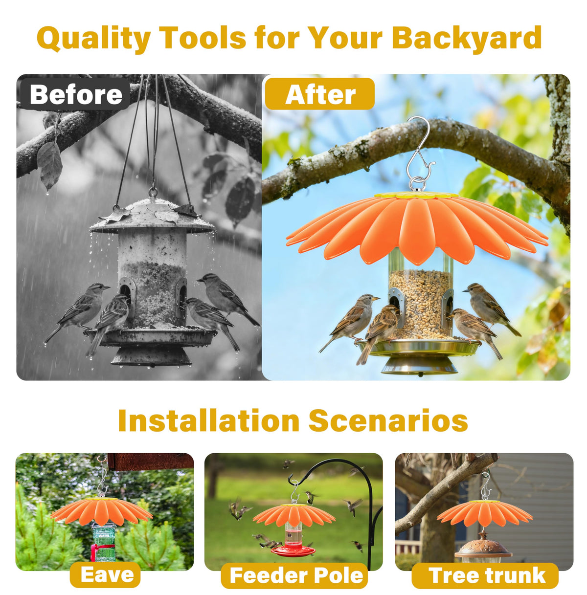 andergi weather guard keeps outdoor bird feeder temperature stable and seeds dry