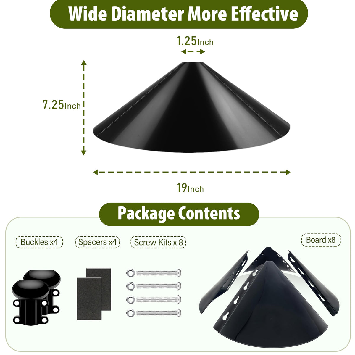 Andergi weather-resistant guard protects bird seeds in rain and sun.