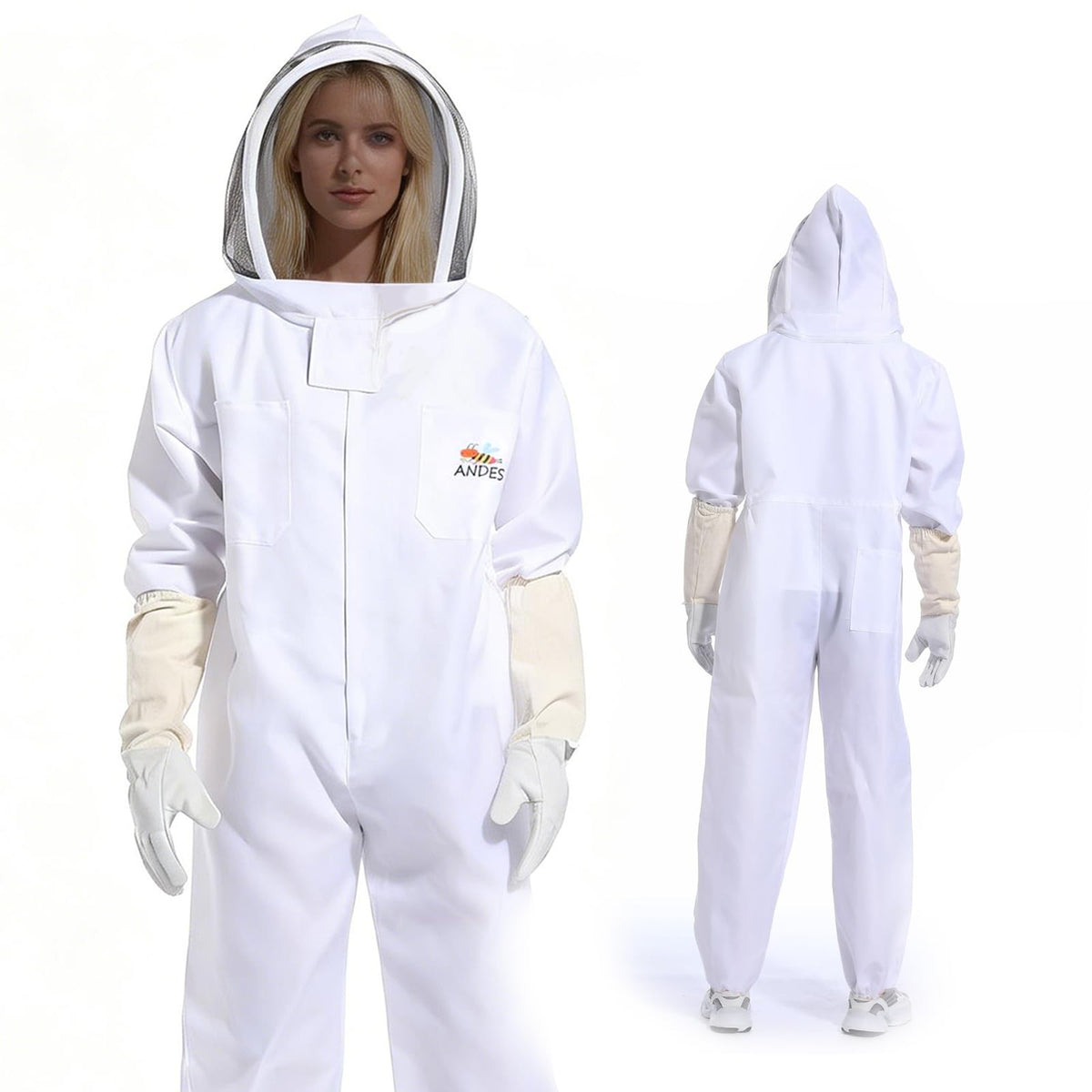 ANDES bee suit head-to-toe protection for beekeepers during honey harvest