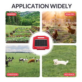 ANDMON 50 Miles Solar Fence Charger weatherproof casing endures rain and sun.