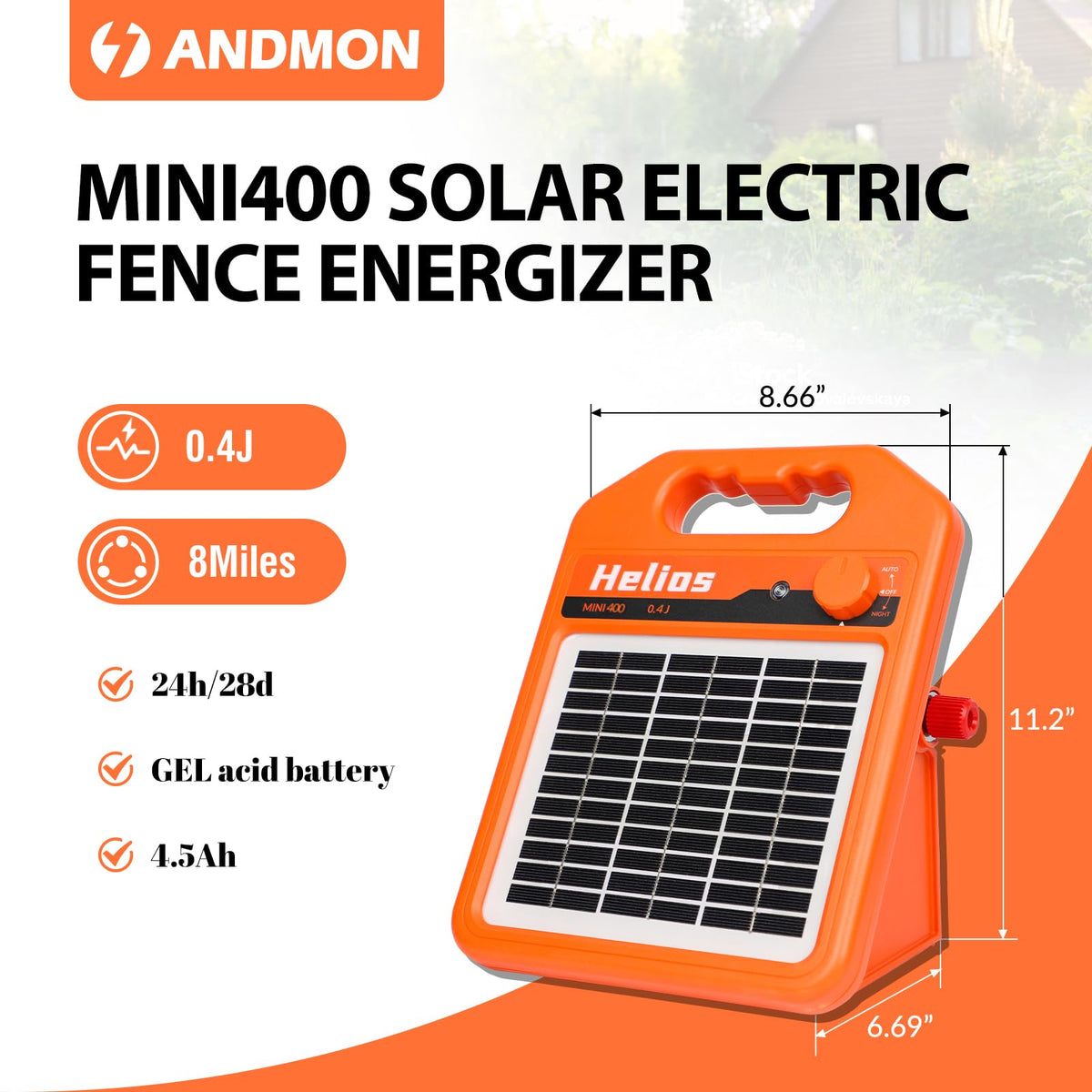 ANDMON MINI400 remote pasture use case with livestock fencing