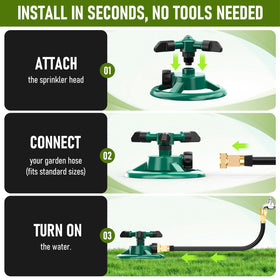 ANDVANA adjustable-range sprinkler works across different water pressures for versatile use.