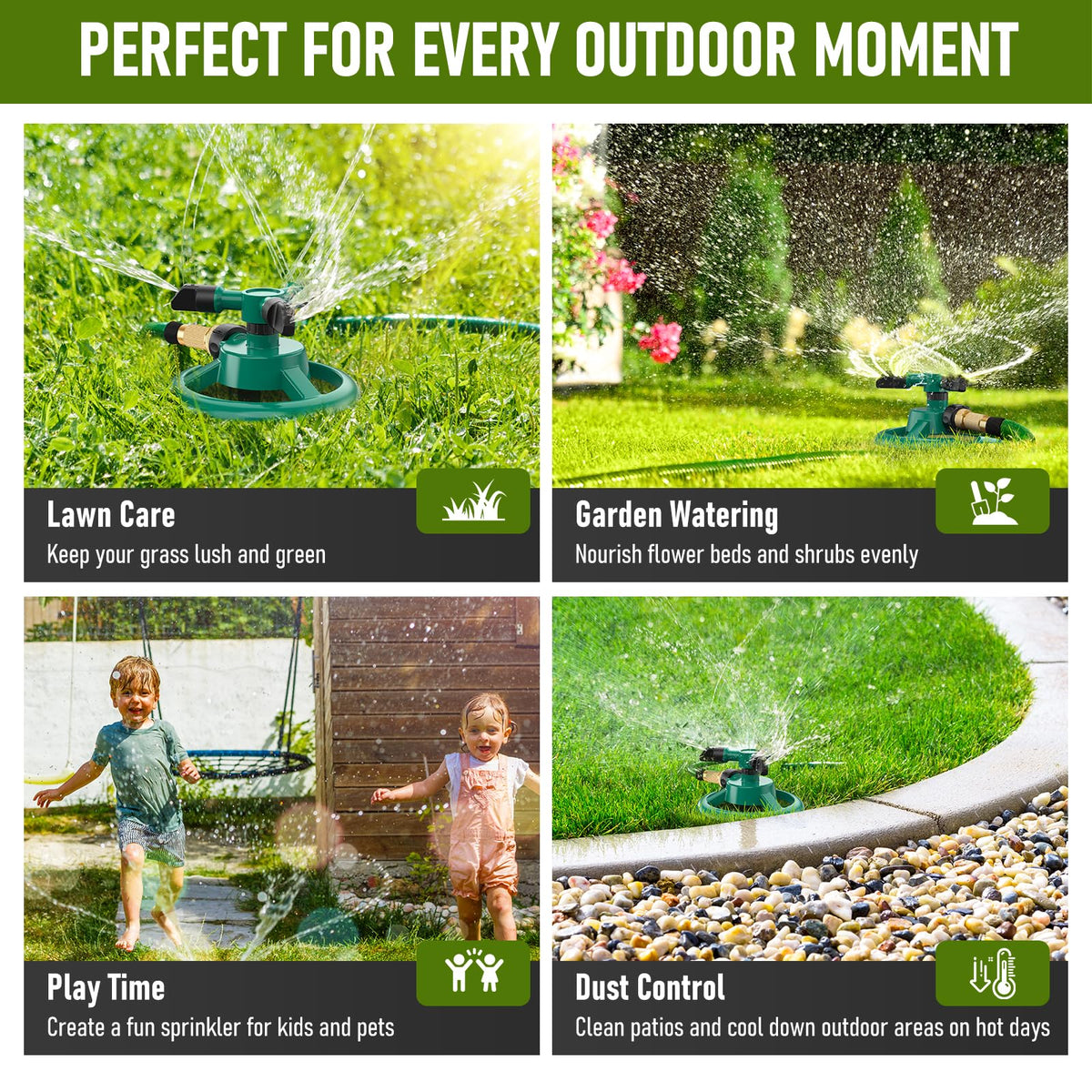 ANDVANA easy installation with traditional hoses for quick setup in any garden.