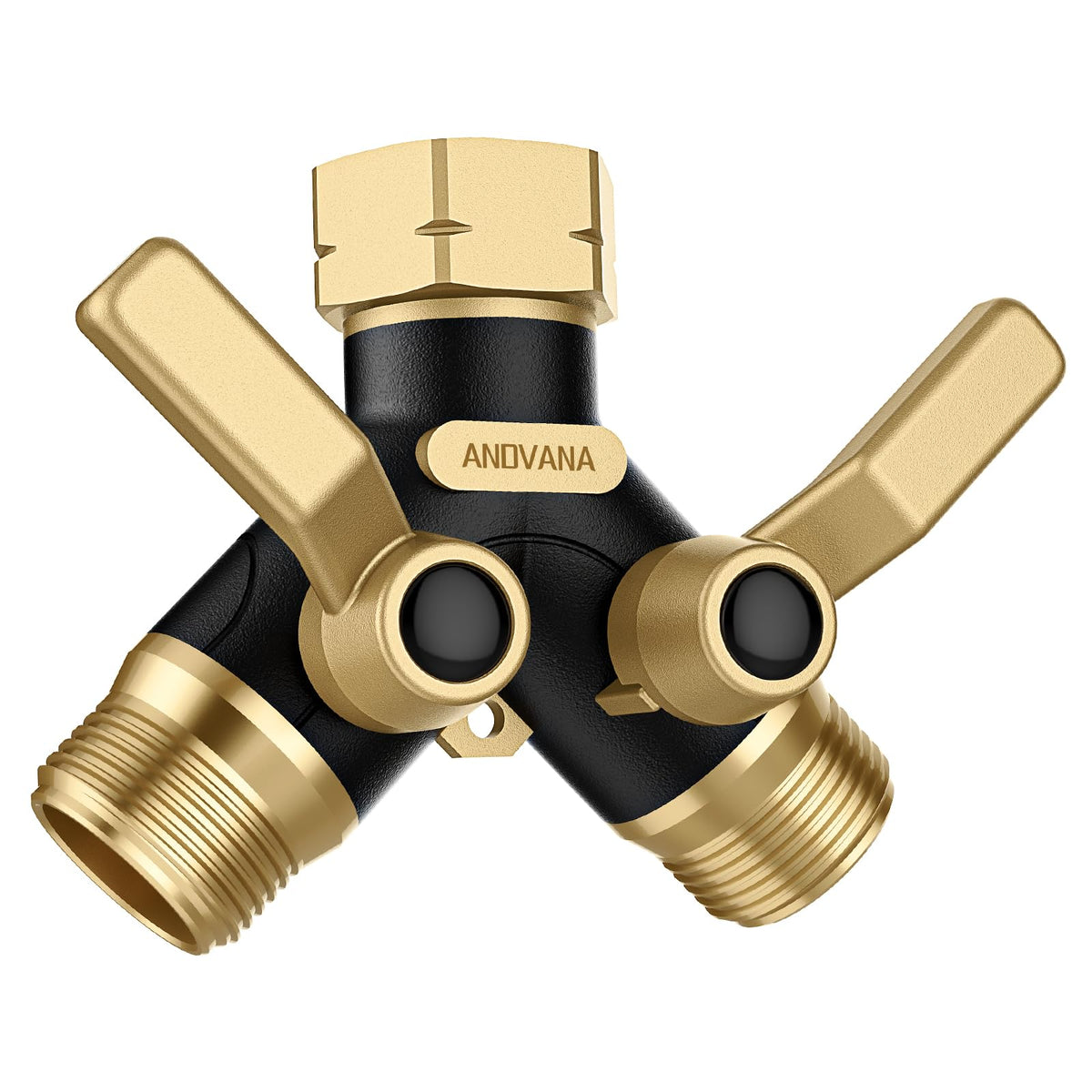 Andvana hose splitter 2-way full metal body for durable outdoor use