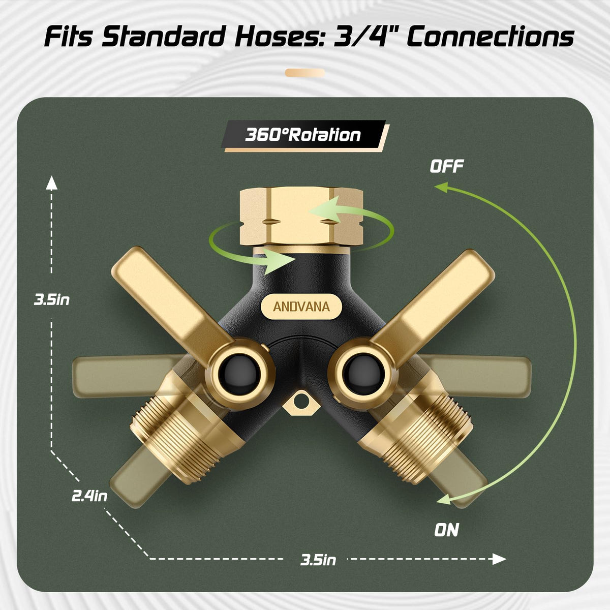 Brass interior with 30 GPM at 200 PSI for powerful sprinklers