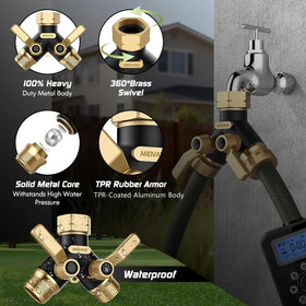 Andvana splitter with independent valves for simultaneous watering control