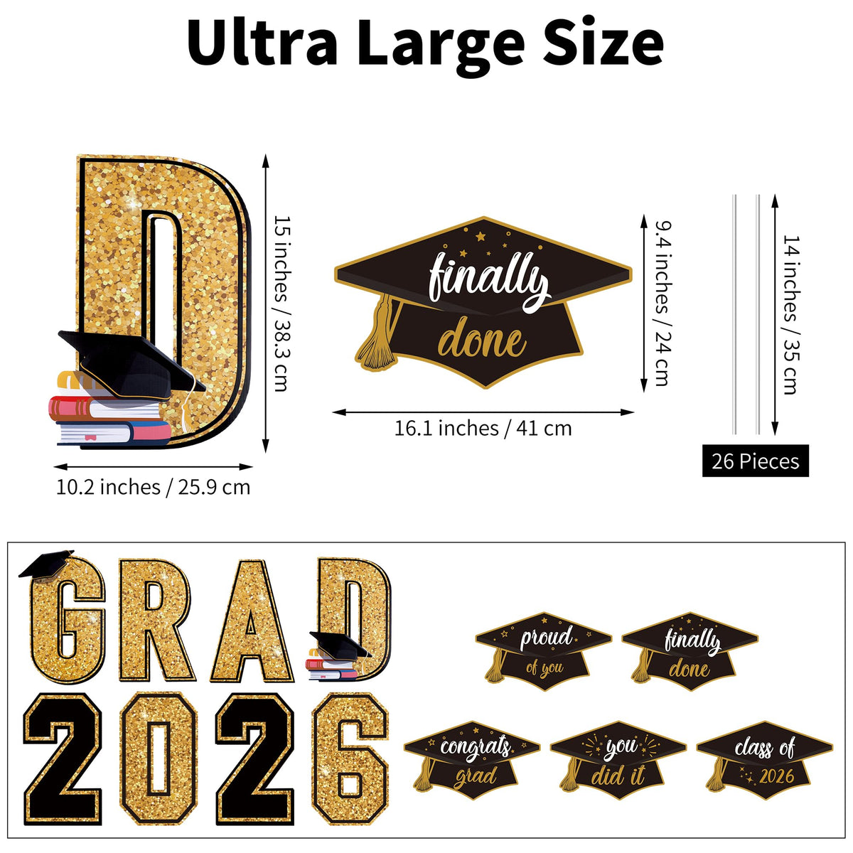 Aneco grad signs with stakes enable easy vertical outdoor display.