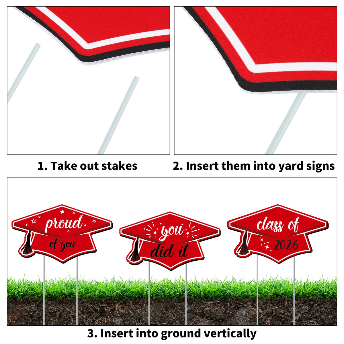 Aneco 13-sign yard set creates bold front-yard presence.