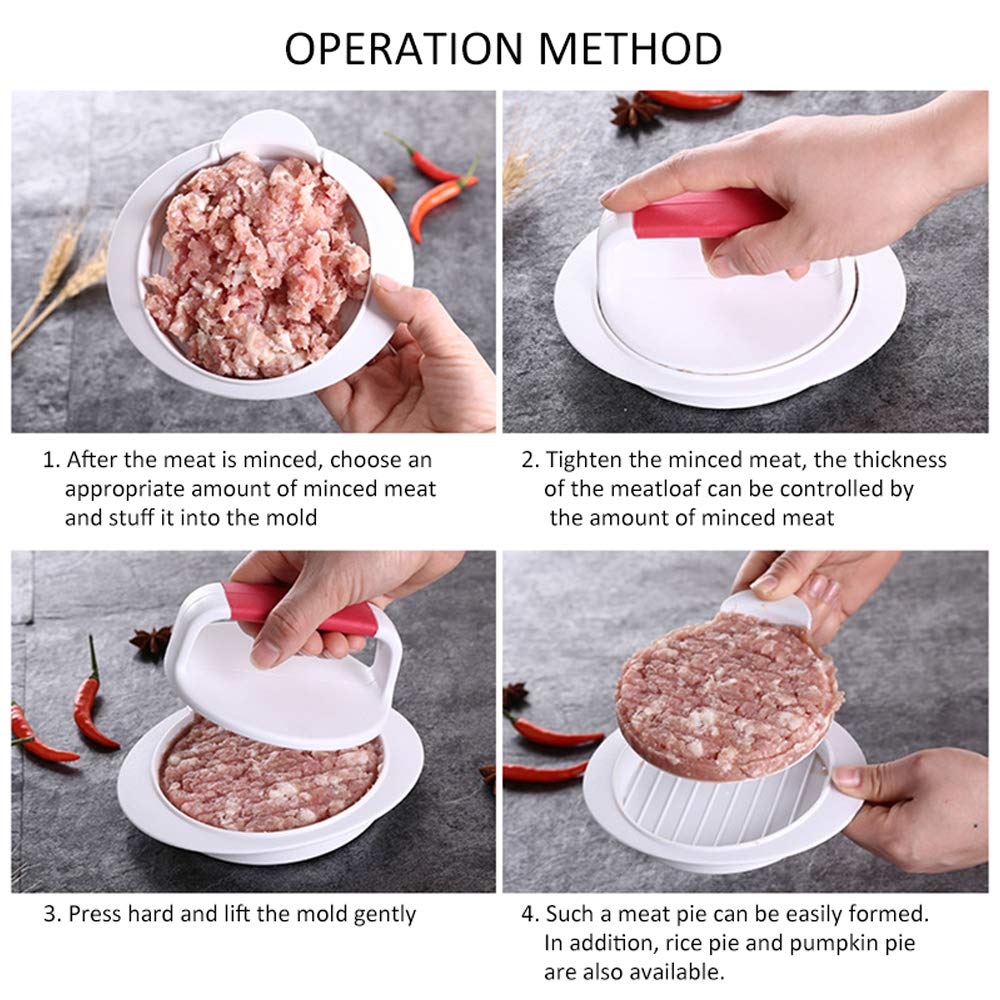 ANEUHS burger press non-stick bottom aids easy release from mold