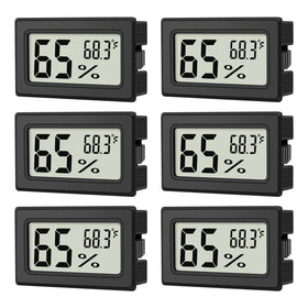 ANFBYOH 6-pack mini hygrometer with digital display for quick room readings.