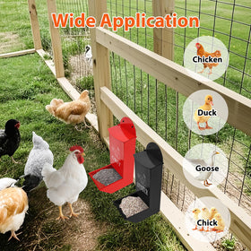 ANGAR 2Pack grit feeder mounted in coop for versatile placement.