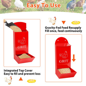 ANGAR 2Pack grit feeder features enlarged feeding area for multiple birds.