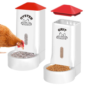 ANGAR 2Pack oyster shell and grit feeder with viewing window for easy monitoring