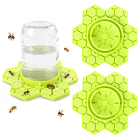 ANGAR bee feeder for Mason jar two-pack with hex groove design improves water access.