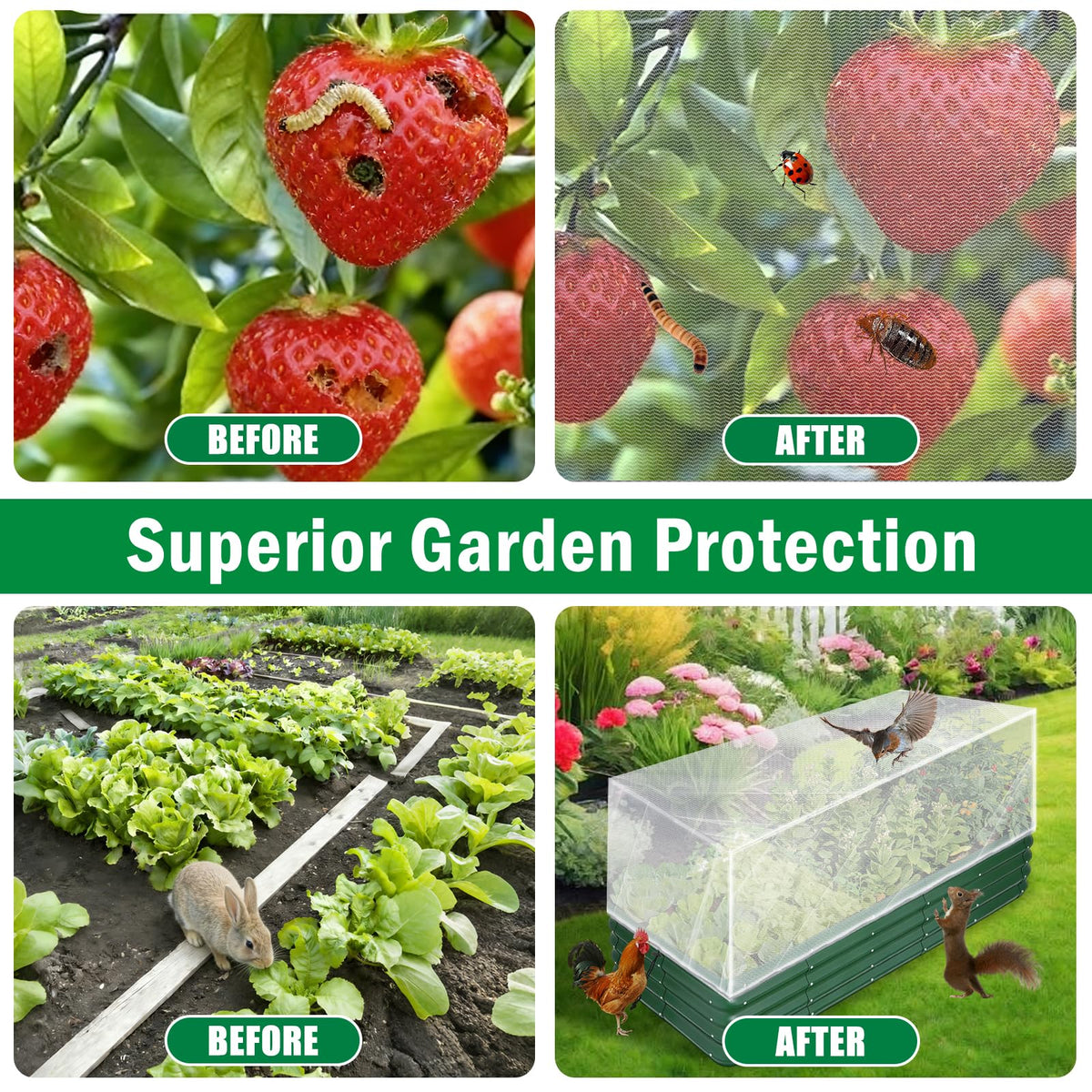 ANGAR HDPE garden netting is durable yet lightweight for easy handling