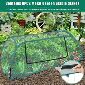 ANGAR pop-up cover with roll-up window keeps plants visible for quick checks
