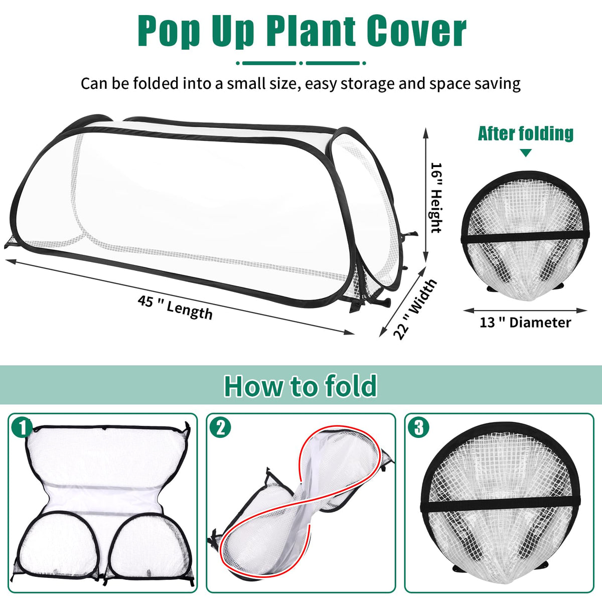 ANGAR garden cover zipper access allows quick plant checks.