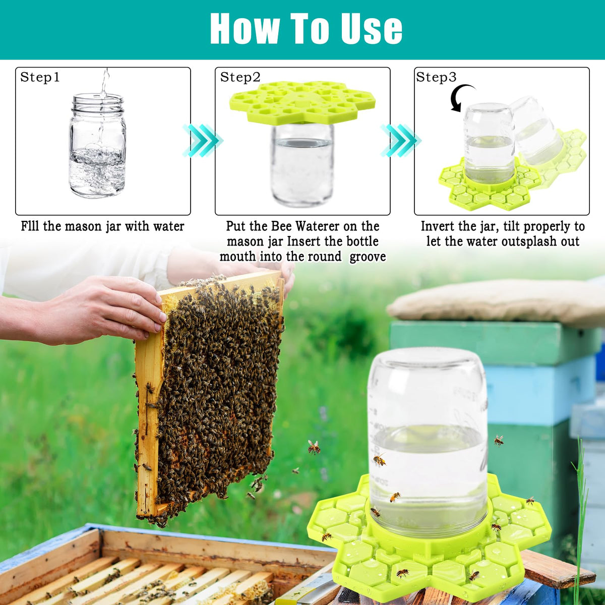 ANGAR small outlet prevents bee entry for safer drinking water.