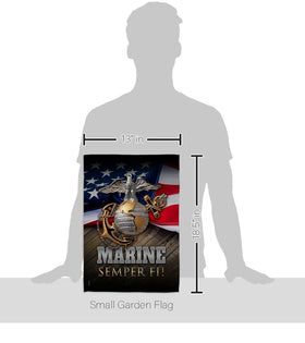 Angeleno Heritage USMC flag double-sided print is readable from both sides