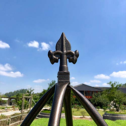 AngJi bronze outdoor floral decor highlights entryways with graceful lines.