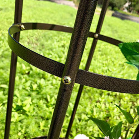 AngJi vertical obelisk trellis adds dramatic height to any garden.