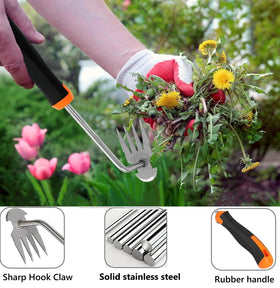 ANGKMA hand weeder with ergonomic rubber handle for comfortable use.