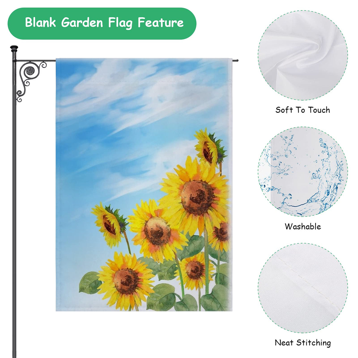 Anglecai sublimation flags, white front and back for stunning prints.