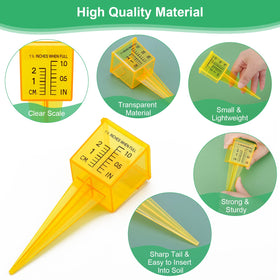 Anglekai yellow outdoor rain gauge visibility in garden