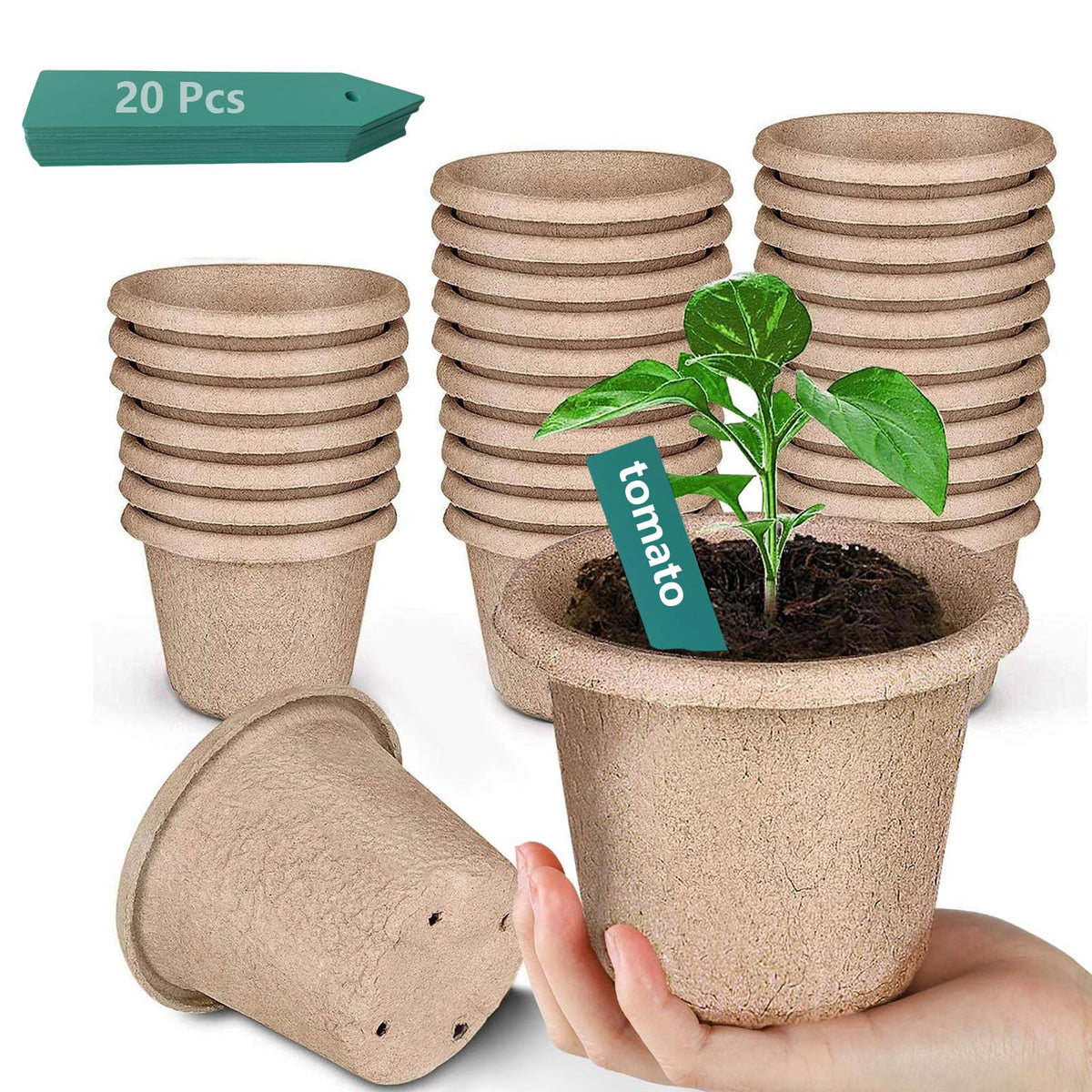 ANGTUO peat pots eco-friendly seedling set with drainage holes.