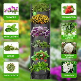 ANGTUO railing planter on a balcony railing supports compact herb and flower display.