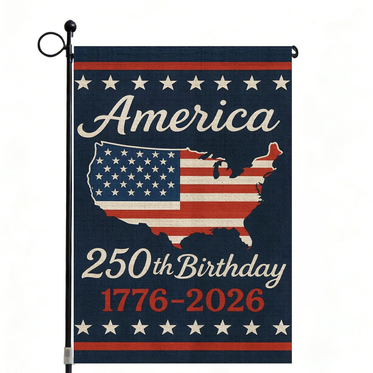 AnHdrFy 250th Anniversary USA garden flag front design for outdoor display