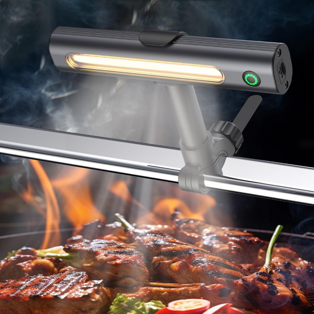 Anicooking rechargeable 360° grill light with magnetic base for quick attachment to grills
