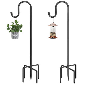 ANIDEER 48-inch shepherd hook with 5-prong base for stable outdoor display.