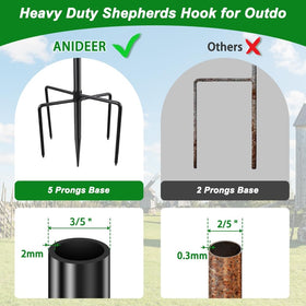 ANIDEER 48-Inch Shepherds Hook adjustable height for 24, 36, or 48 inches.
