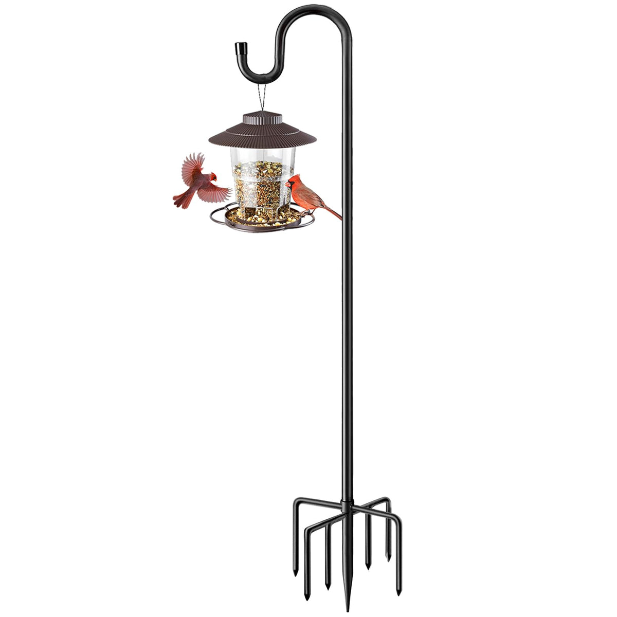 ANIDEER 84-inch shepherds hook ready for outdoor bird feeders and lanterns outdoors