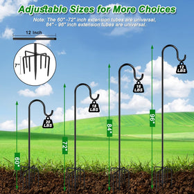 ANIDEER Adjustable-height poles demonstrate versatile bird feeder and lantern placements.