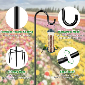 ANIDEER five-prong base shepherd hook provides stable support in windy conditions.